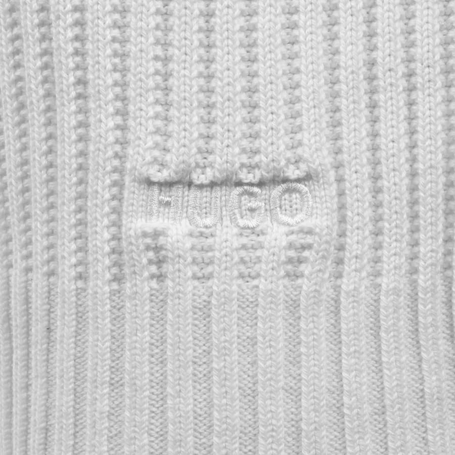 Image number 4 for HUGO Sribban Knit Jumper White