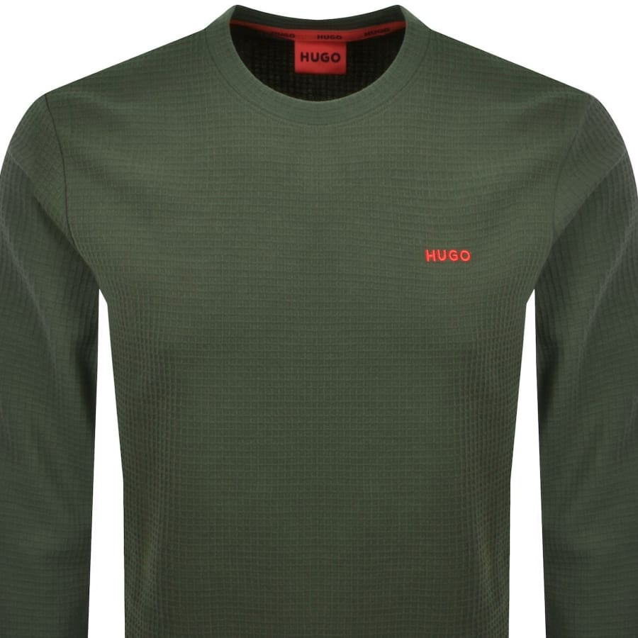 Image number 2 for HUGO Austin Long Sleeved T Shirt Green