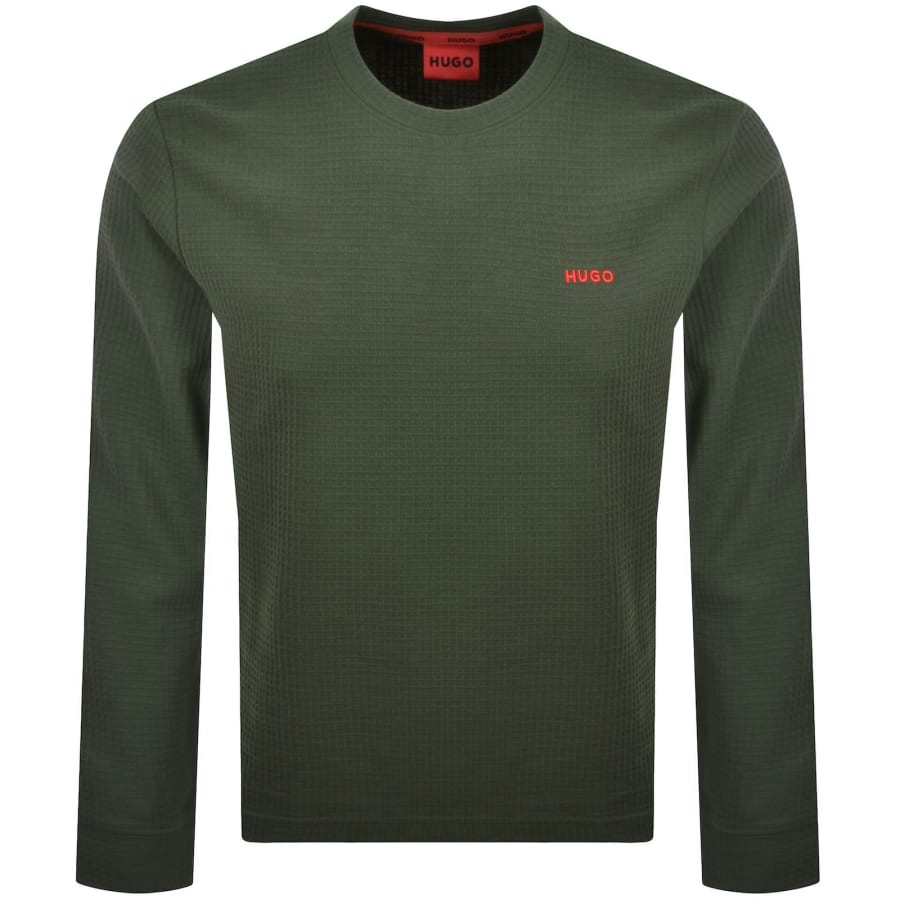 Image number 1 for HUGO Austin Long Sleeved T Shirt Green