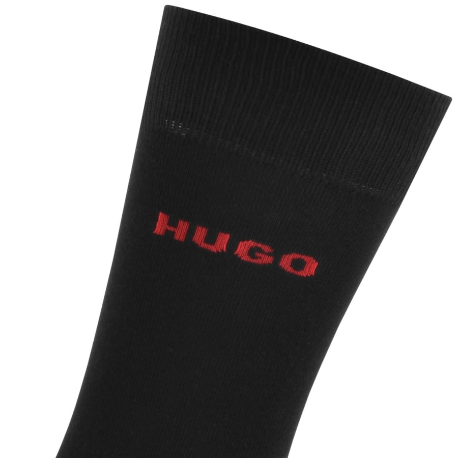 Image number 4 for HUGO 2 Pack Socks Black