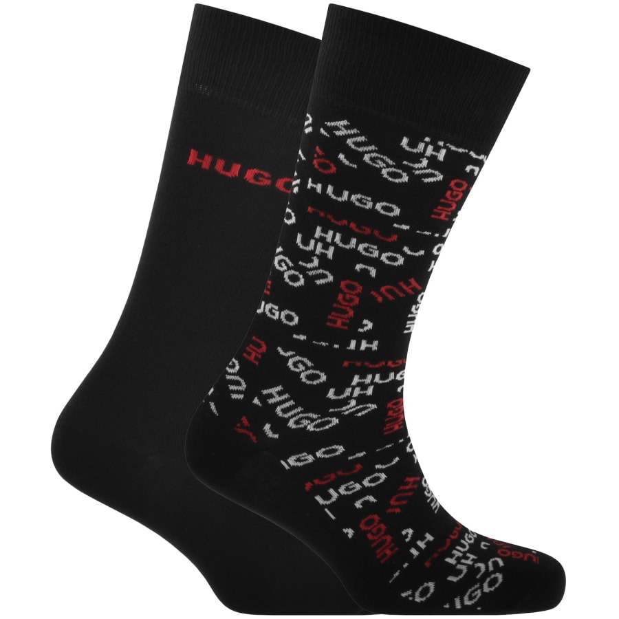 Image number 1 for HUGO 2 Pack Socks Black
