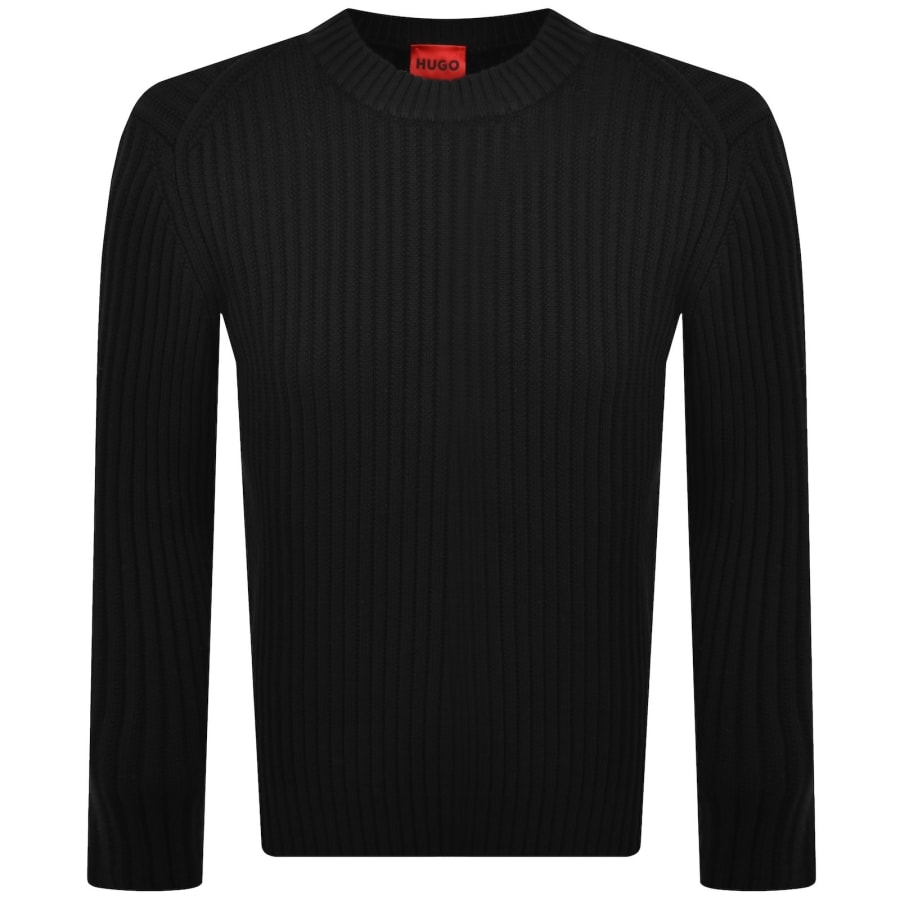 Image number 2 for HUGO Sribban Knit Jumper Black