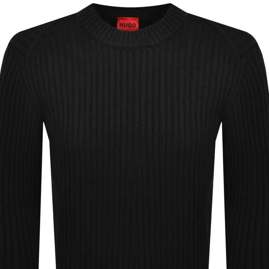 Image number 3 for HUGO Sribban Knit Jumper Black
