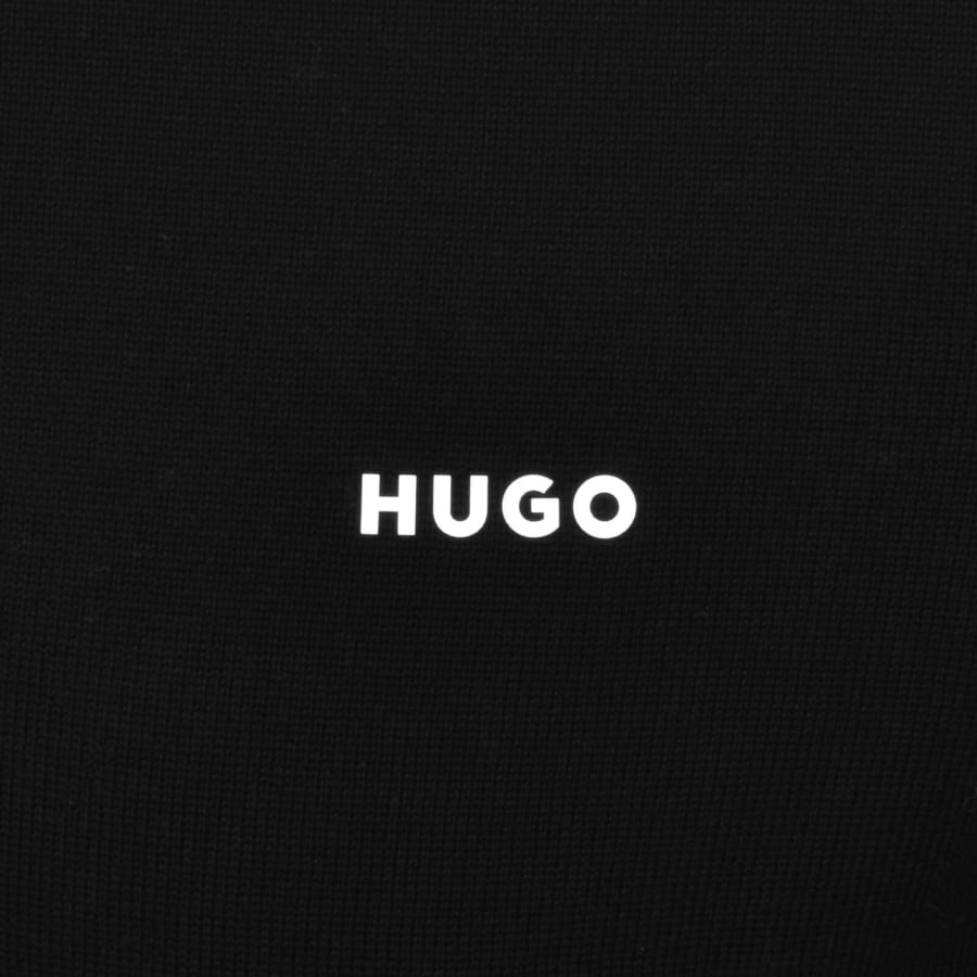 Image number 3 for HUGO San Jacomo Full Zip Knit Jumper Black