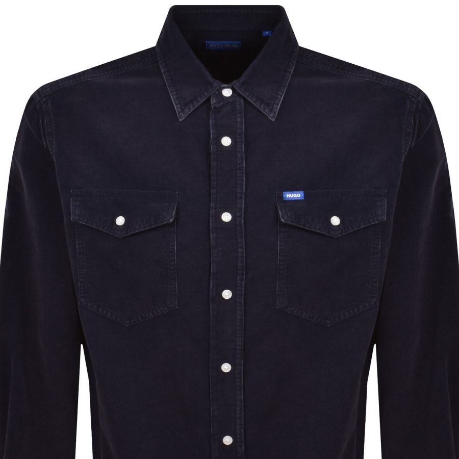 Image number 2 for HUGO Blue Ebino Long Sleeve Shirt Dark Blue