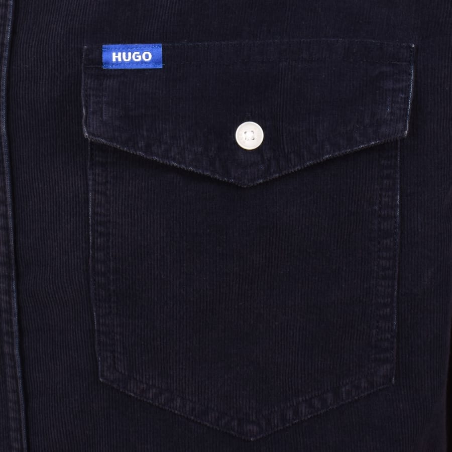 Image number 3 for HUGO Blue Ebino Long Sleeve Shirt Dark Blue