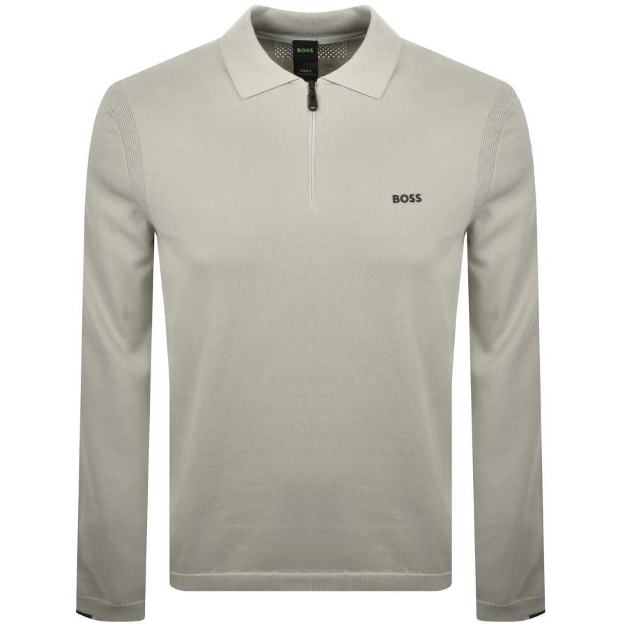 Image number 1 for BOSS Ever X Knit Polo Jumper Beige