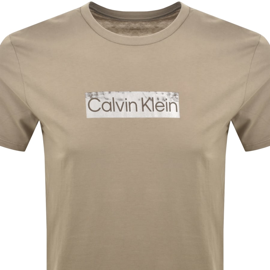 Image number 2 for Calvin Klein Graphic T Shirt Beige