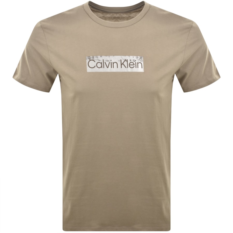 Image number 1 for Calvin Klein Graphic T Shirt Beige