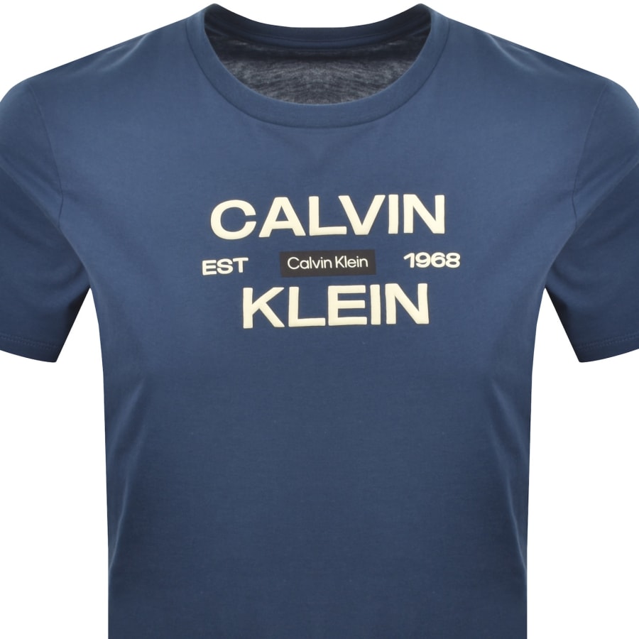 Image number 2 for Calvin Klein Jeans Large Logo T Shirt Navy