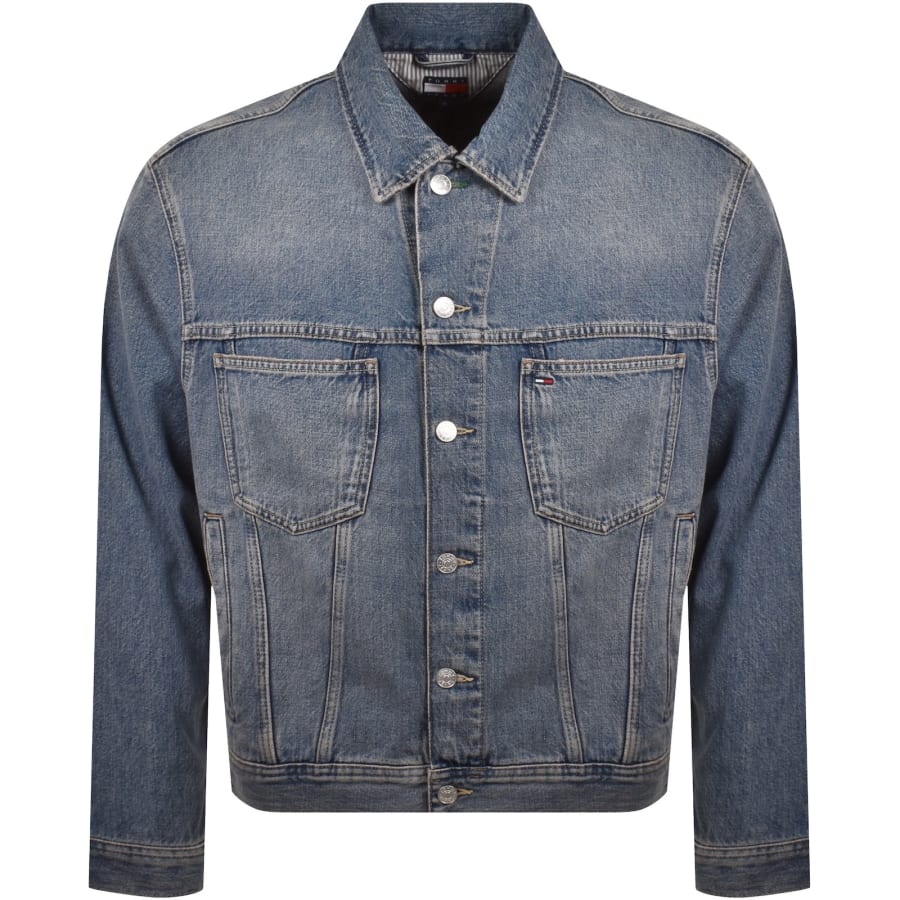 Image number 2 for Tommy Jeans Archive Trucker Denim Jacket Blue