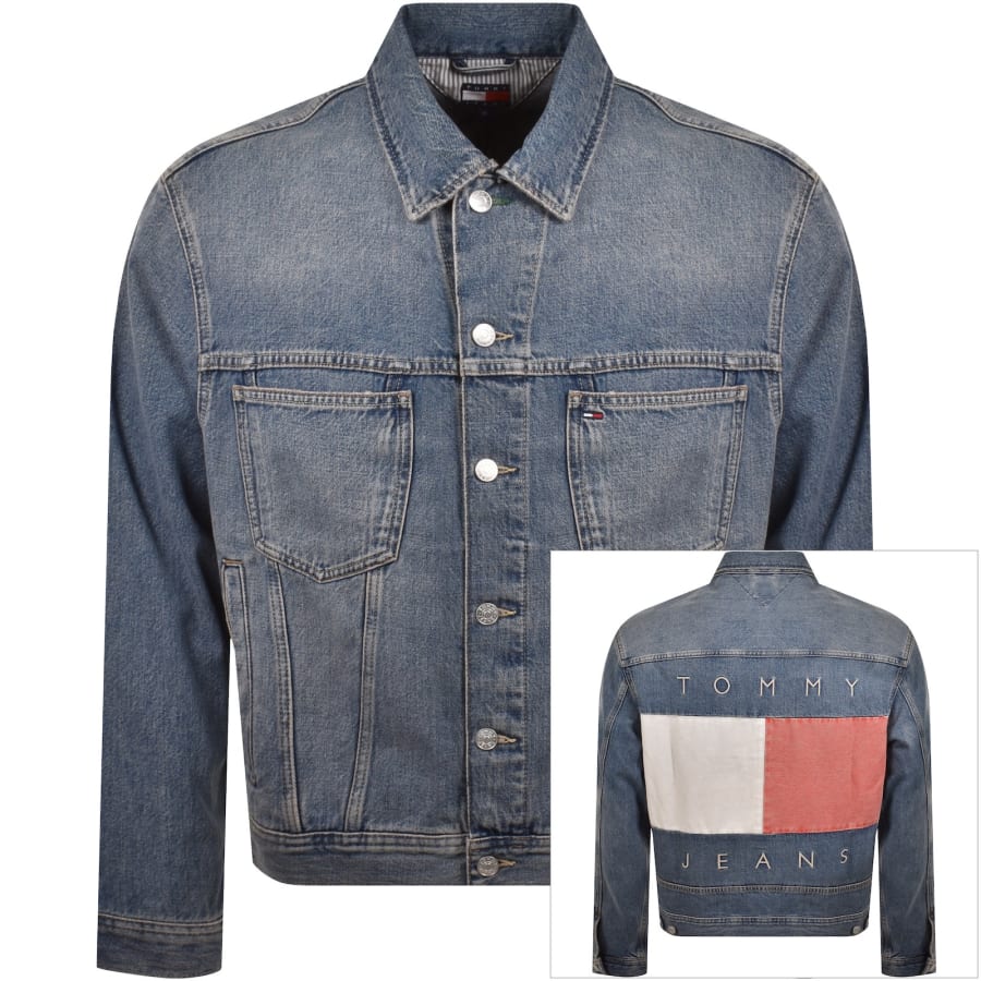 Image number 1 for Tommy Jeans Archive Trucker Denim Jacket Blue