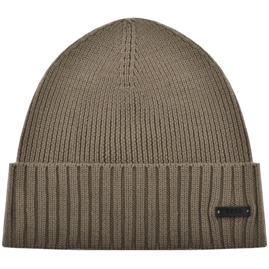 Image number 1 for BOSS Fati Wool Beanie Brown