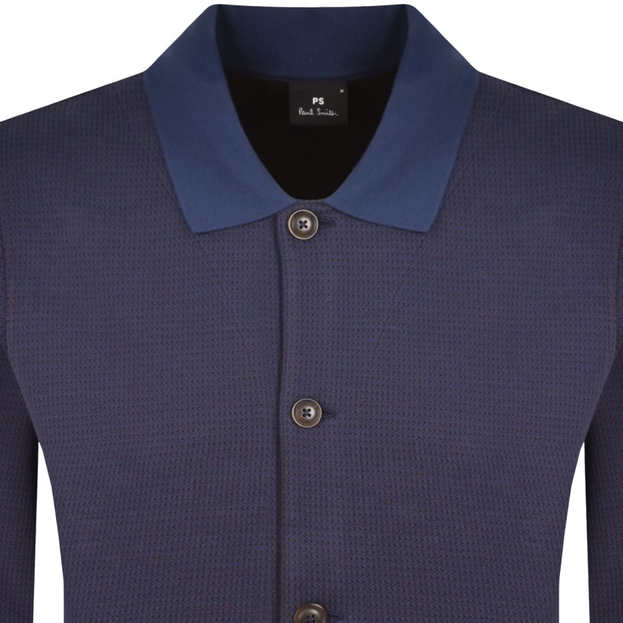 Image number 2 for Paul Smith Casual Fit Cardigan Blue