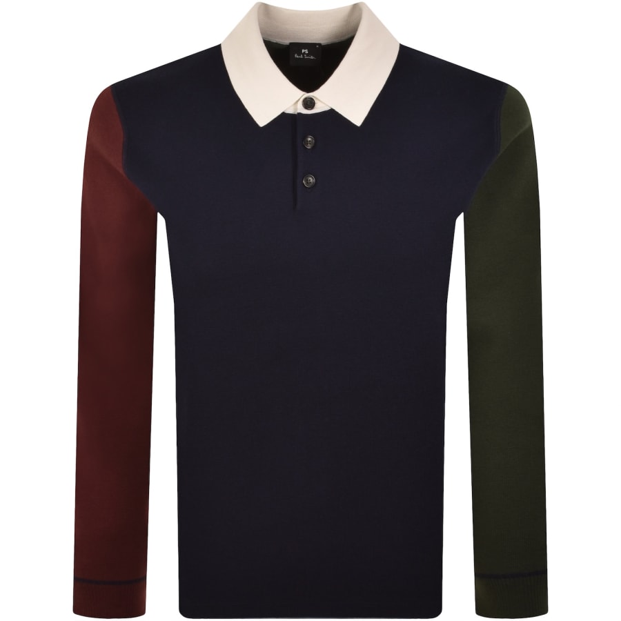 Image number 2 for Paul Smith Knit Polo Dark Blue