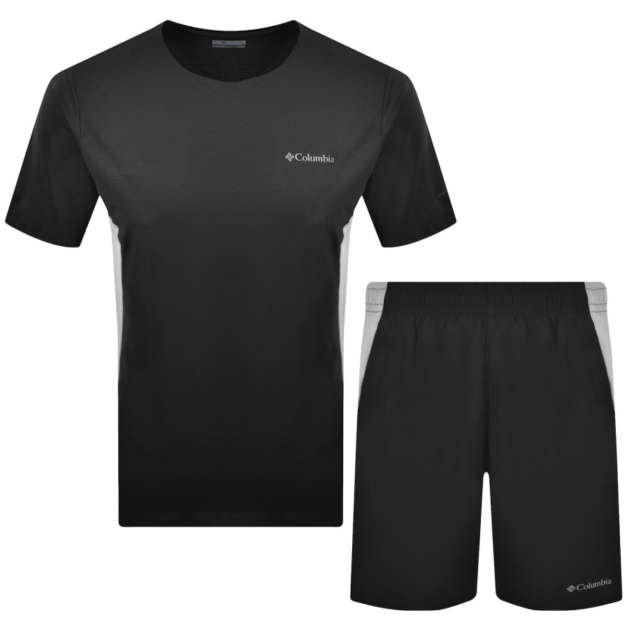 Image number 1 for Columbia Three Pitch T Shirt And Short Set Black