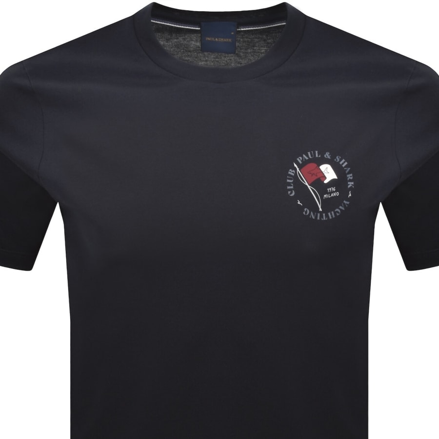 Image number 2 for Paul And Shark Printed Logo T Shirt Navy