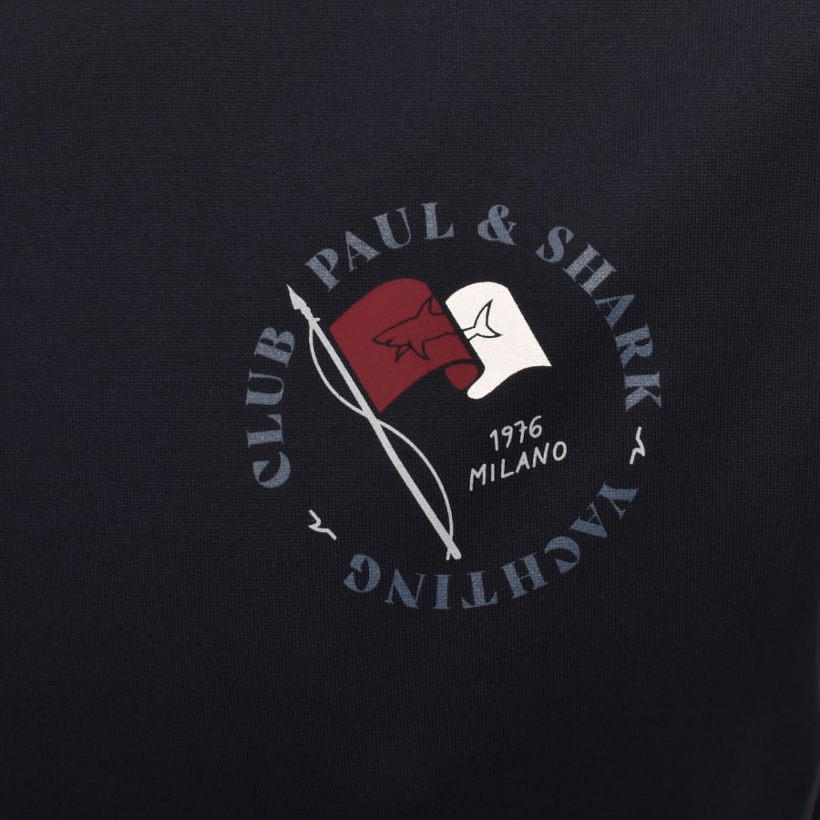 Image number 3 for Paul And Shark Printed Logo T Shirt Navy