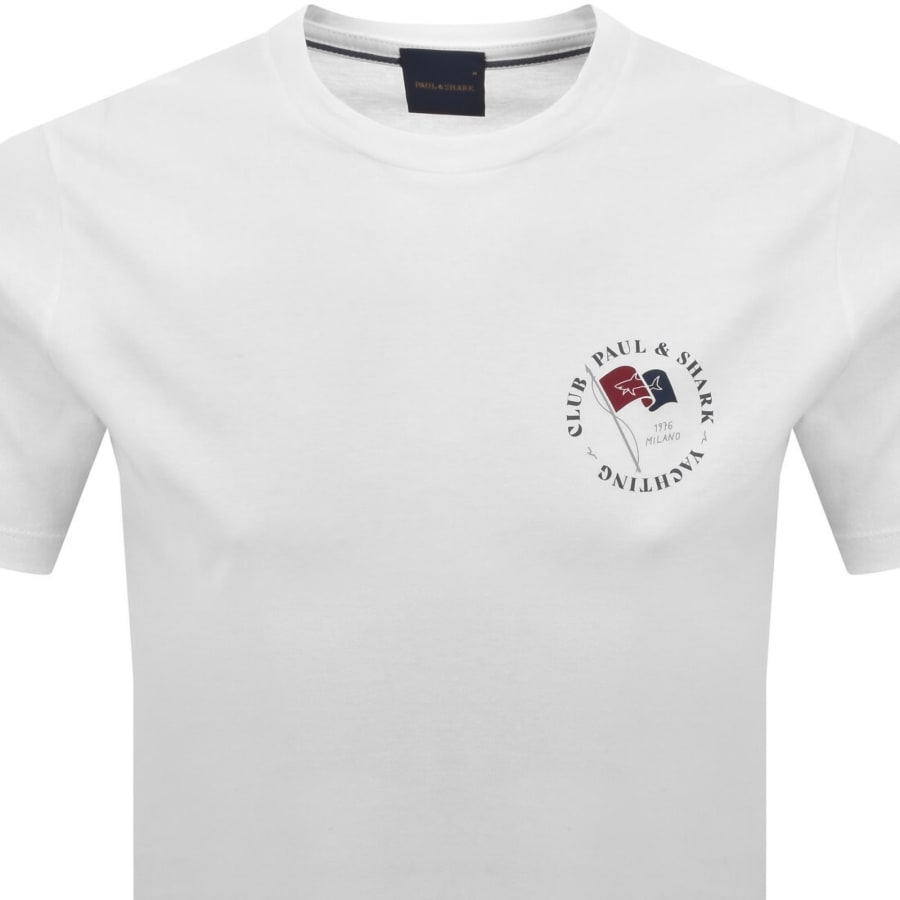 Image number 2 for Paul And Shark Printed Logo T Shirt White