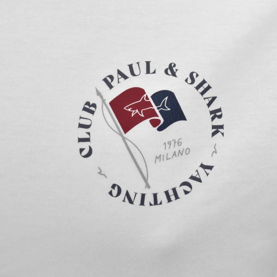 Image number 3 for Paul And Shark Printed Logo T Shirt White