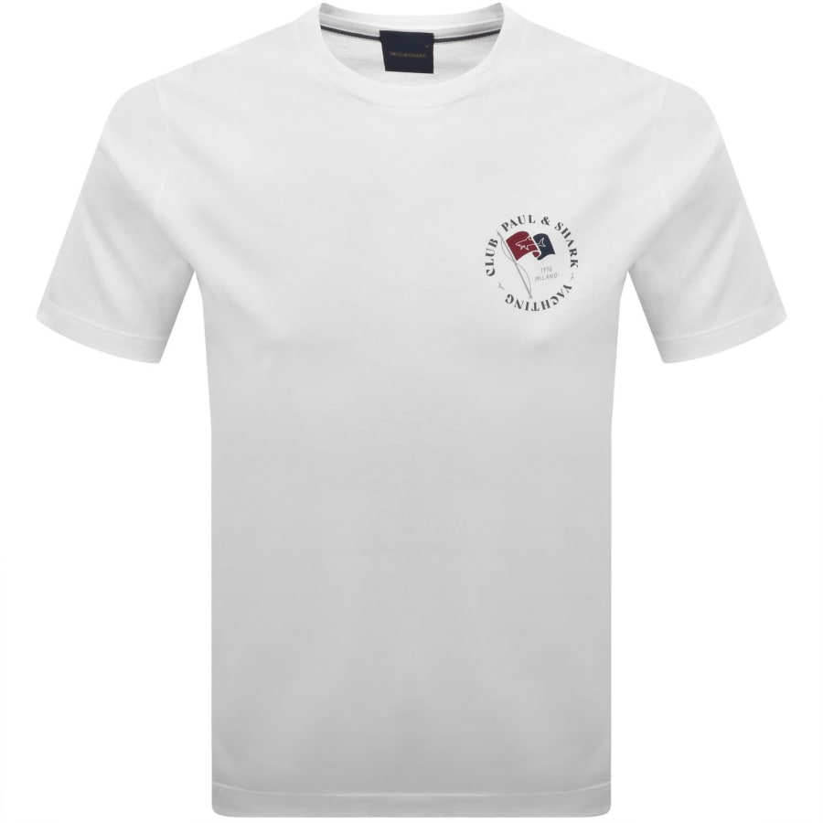 Image number 1 for Paul And Shark Printed Logo T Shirt White