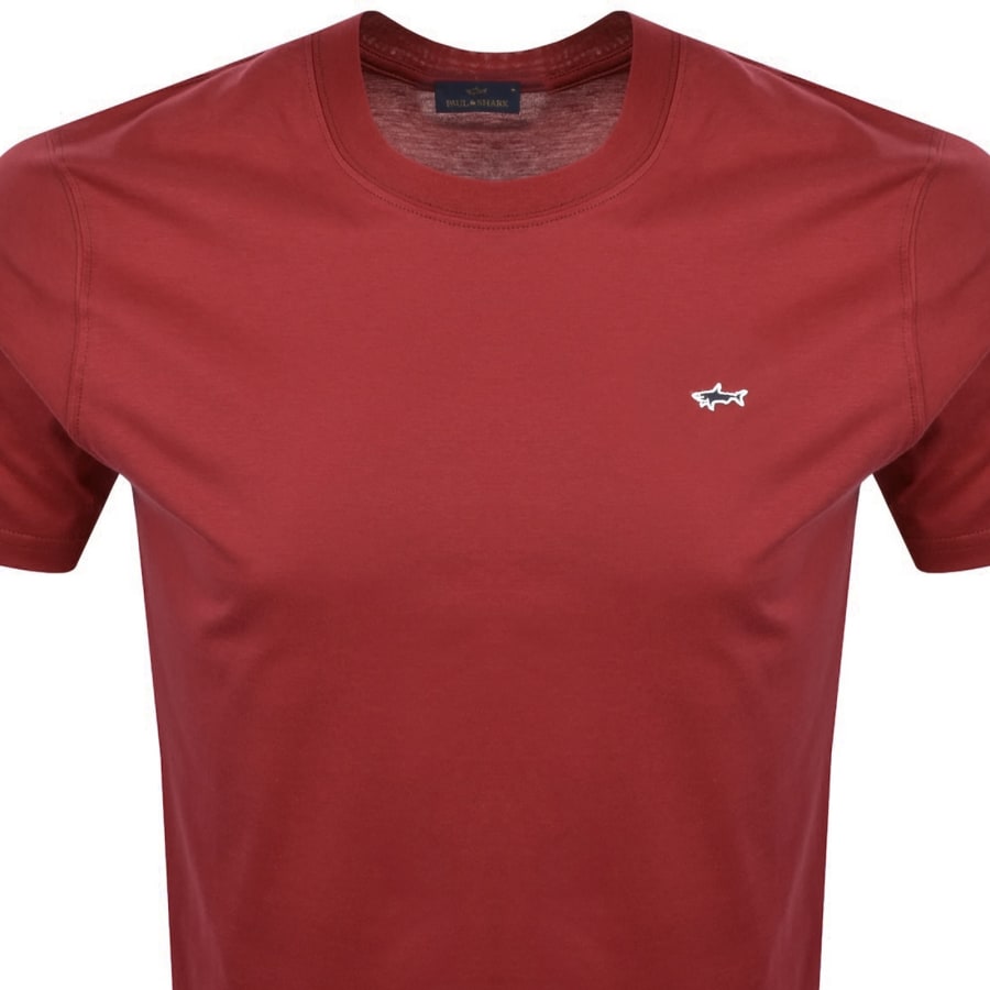 Image number 2 for Paul And Shark Logo T Shirt Red
