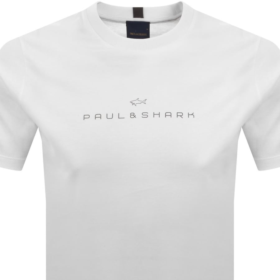Image number 2 for Paul And Shark Printed Logo T Shirt White