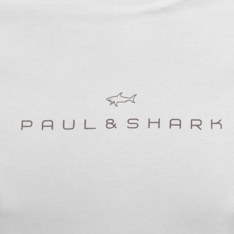Image number 3 for Paul And Shark Printed Logo T Shirt White