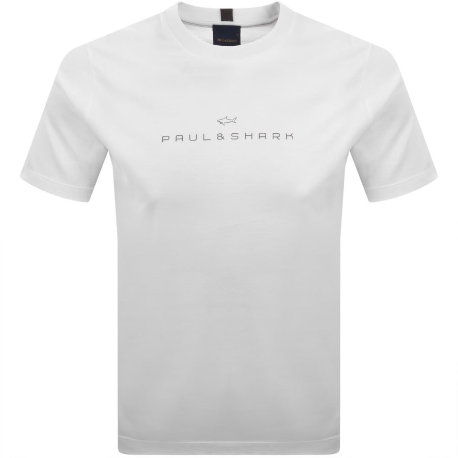 Image number 1 for Paul And Shark Printed Logo T Shirt White