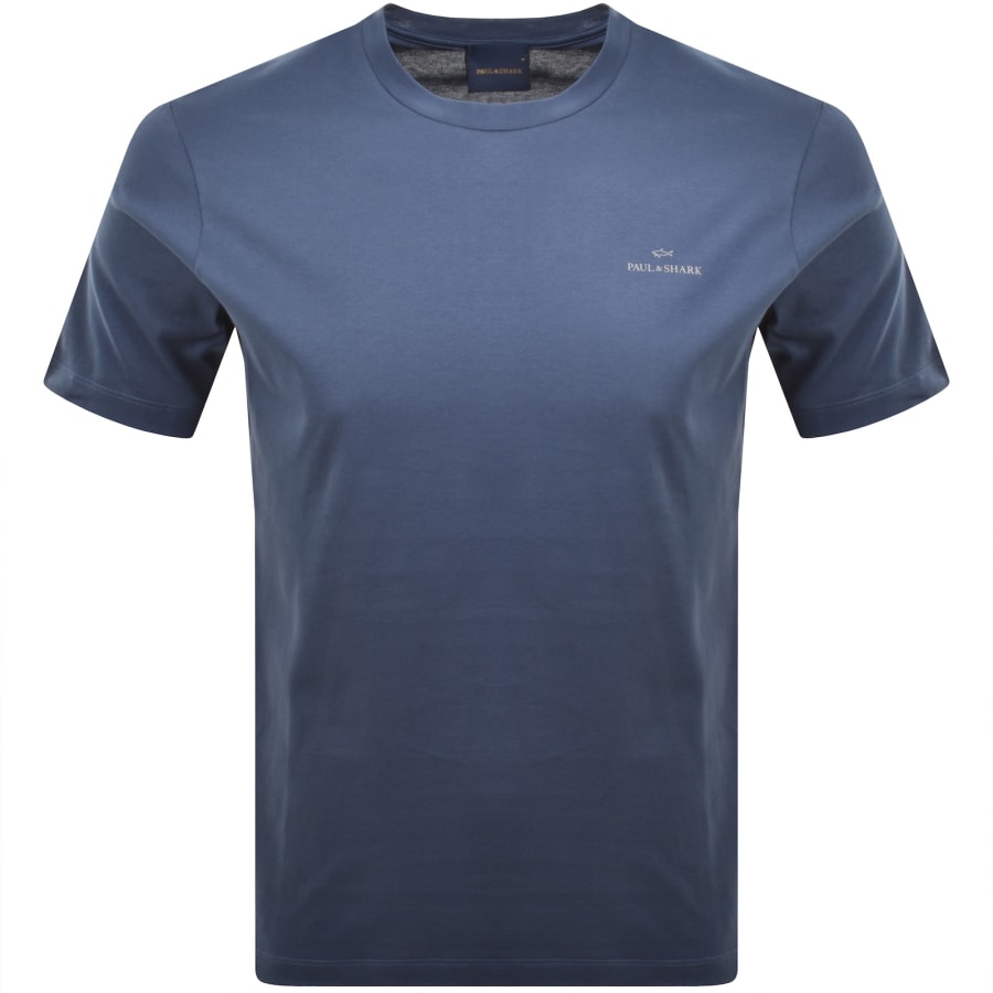 Image number 1 for Paul And Shark Printed Logo T Shirt Blue