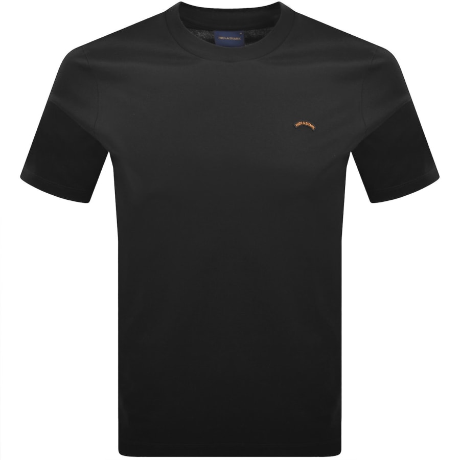 Image number 1 for Paul And Shark Moon Badge T Shirt Black