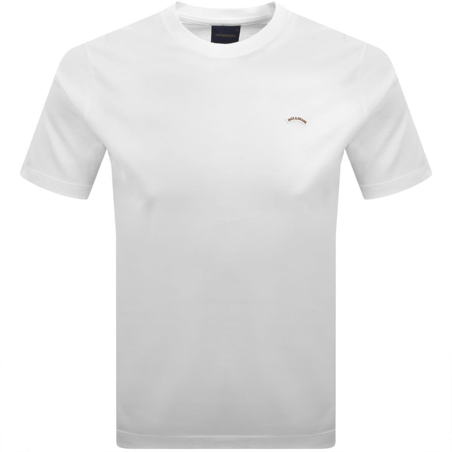 Image number 1 for Paul And Shark Moon Badge T Shirt White