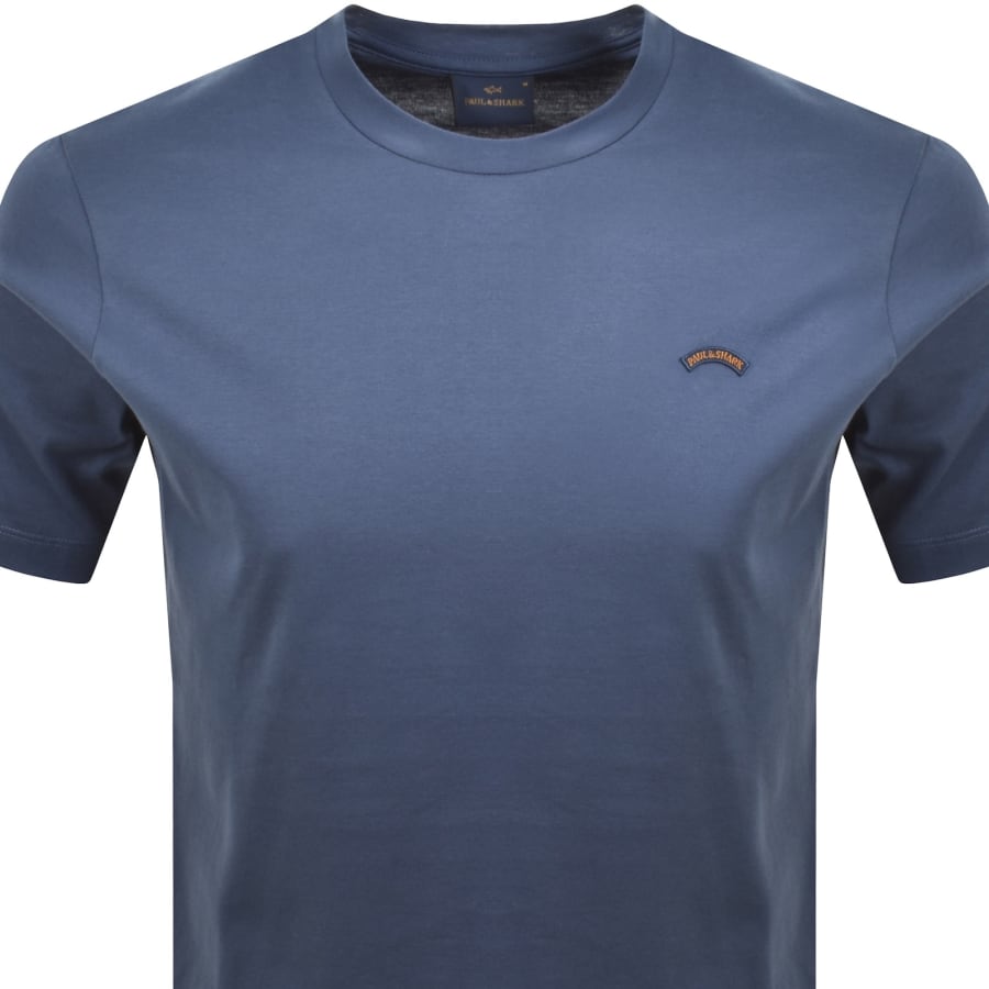 Image number 2 for Paul And Shark Moon Badge T Shirt Blue