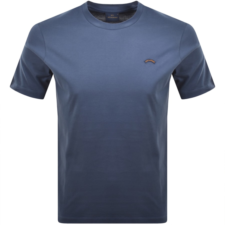 Image number 1 for Paul And Shark Moon Badge T Shirt Blue
