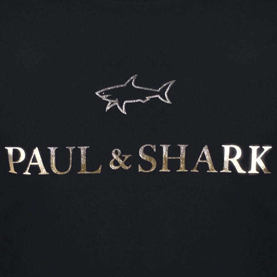 Image number 3 for Paul And Shark Printed Logo T Shirt Navy