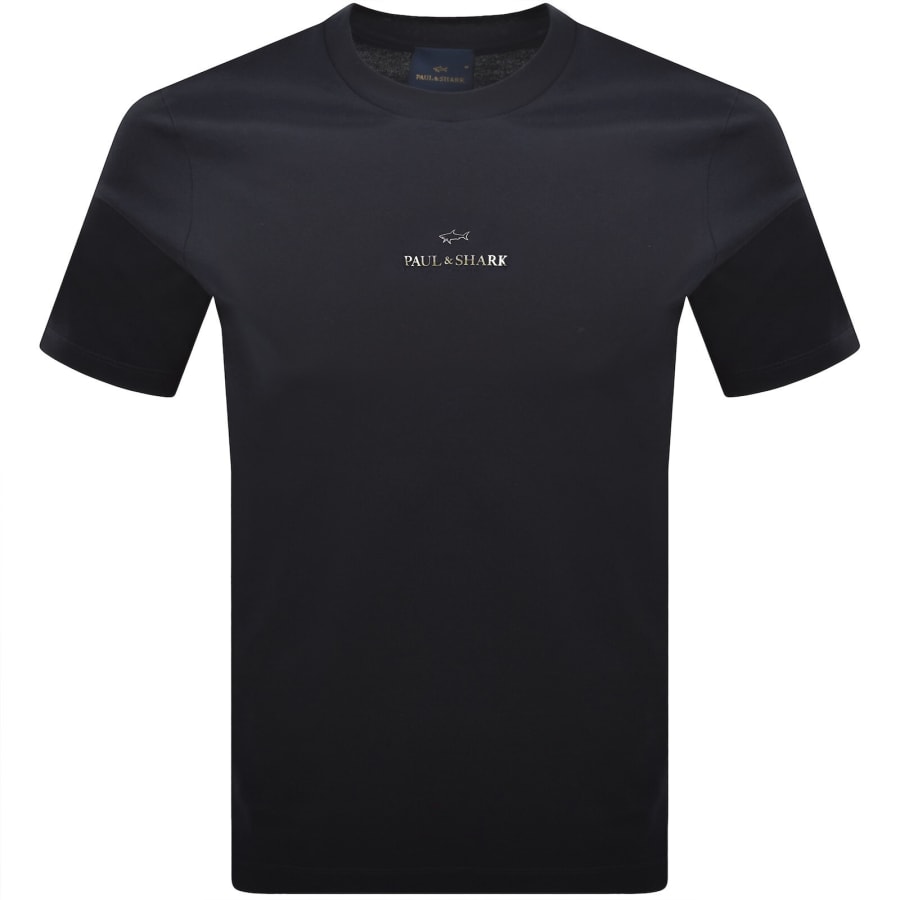 Image number 1 for Paul And Shark Printed Logo T Shirt Navy