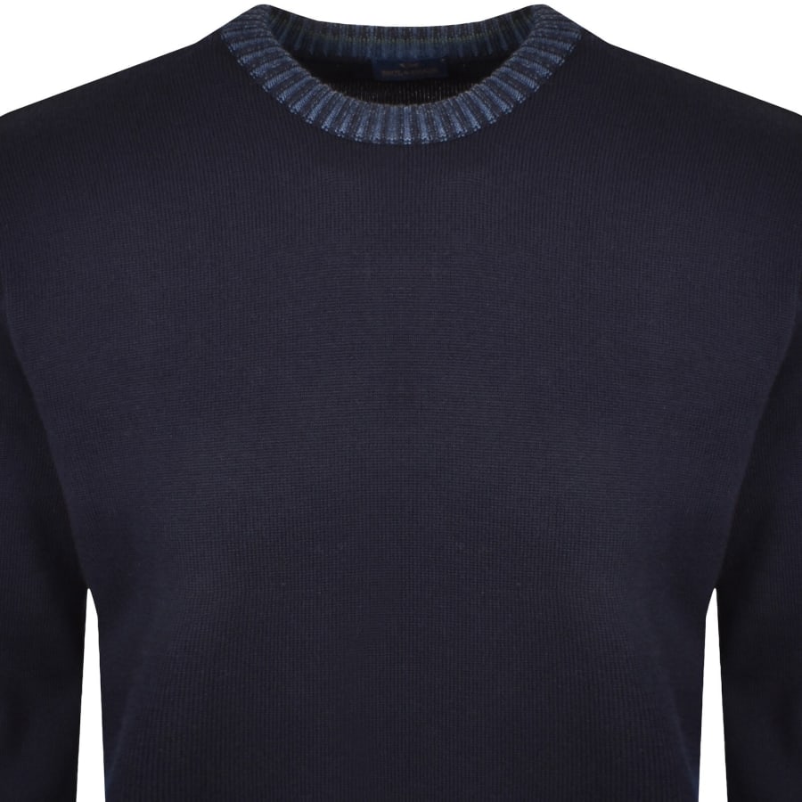 Image number 2 for Paul And Shark Moon Badge Knit Jumper Navy
