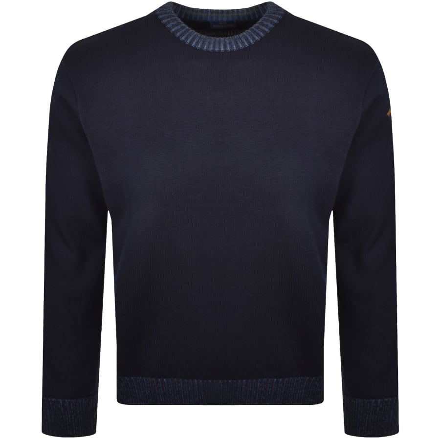 Image number 1 for Paul And Shark Moon Badge Knit Jumper Navy