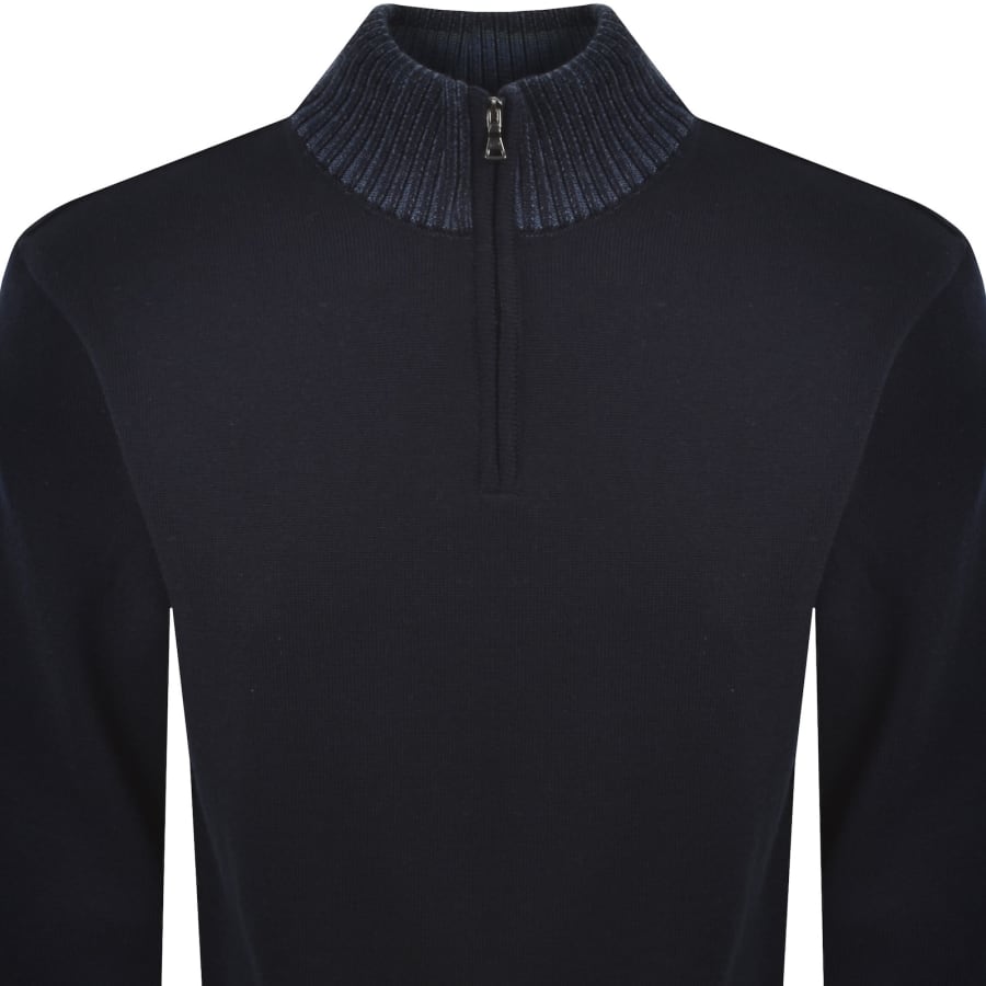 Image number 3 for Paul And Shark Moon Badge Knit Jumper Navy