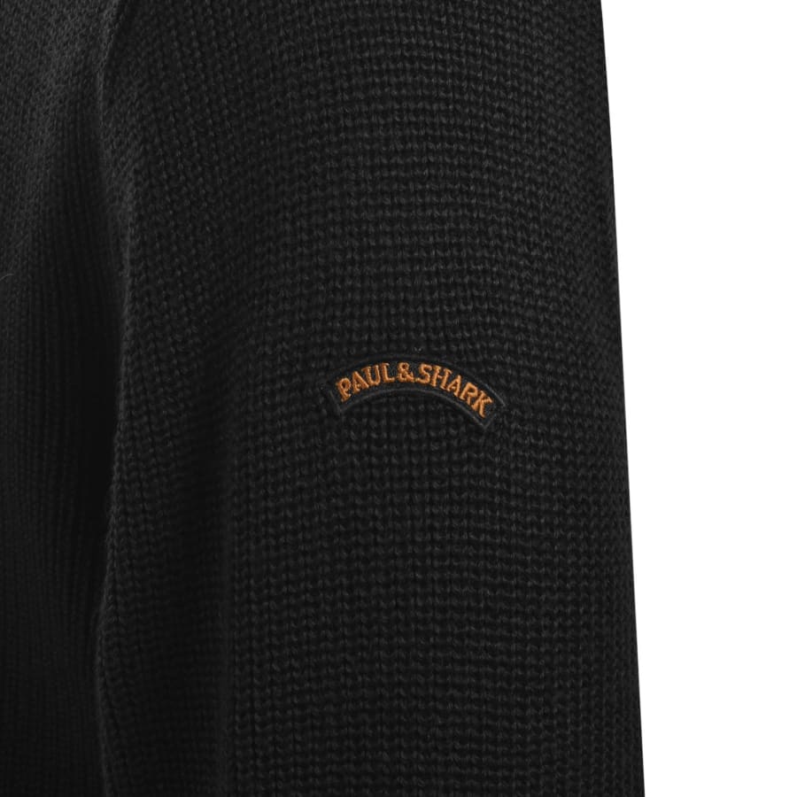 Image number 4 for Paul And Shark Moon Badge Knit Jumper Black