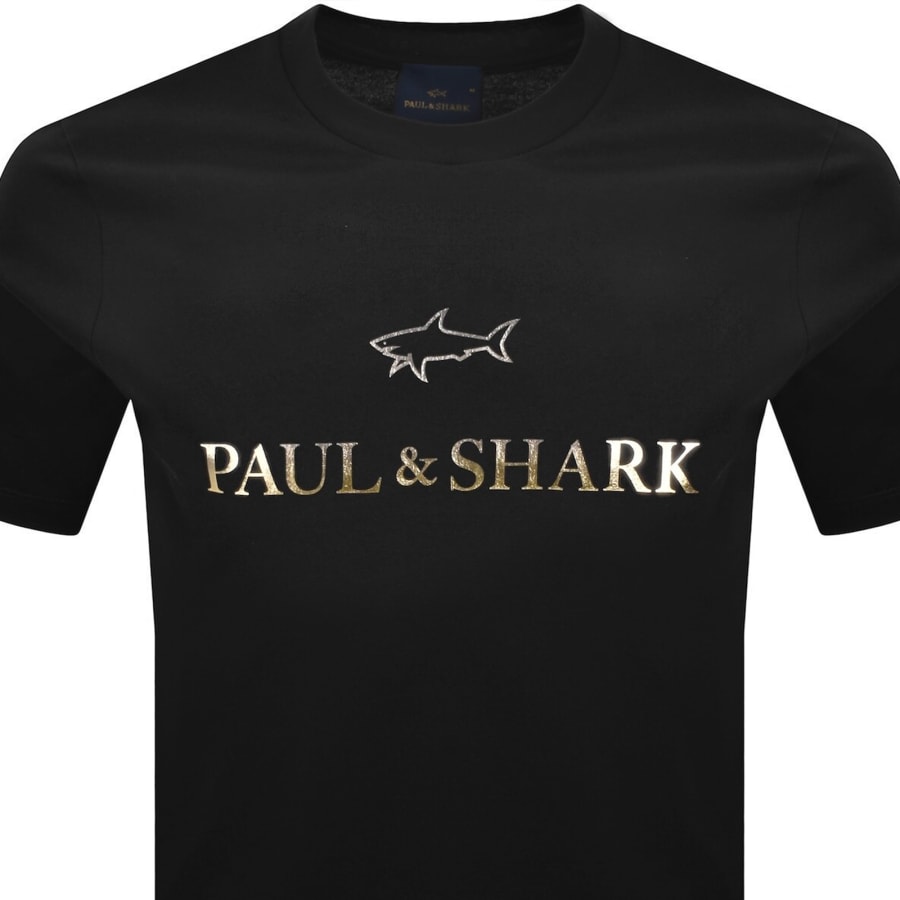 Image number 2 for Paul And Shark Printed Logo T Shirt Black