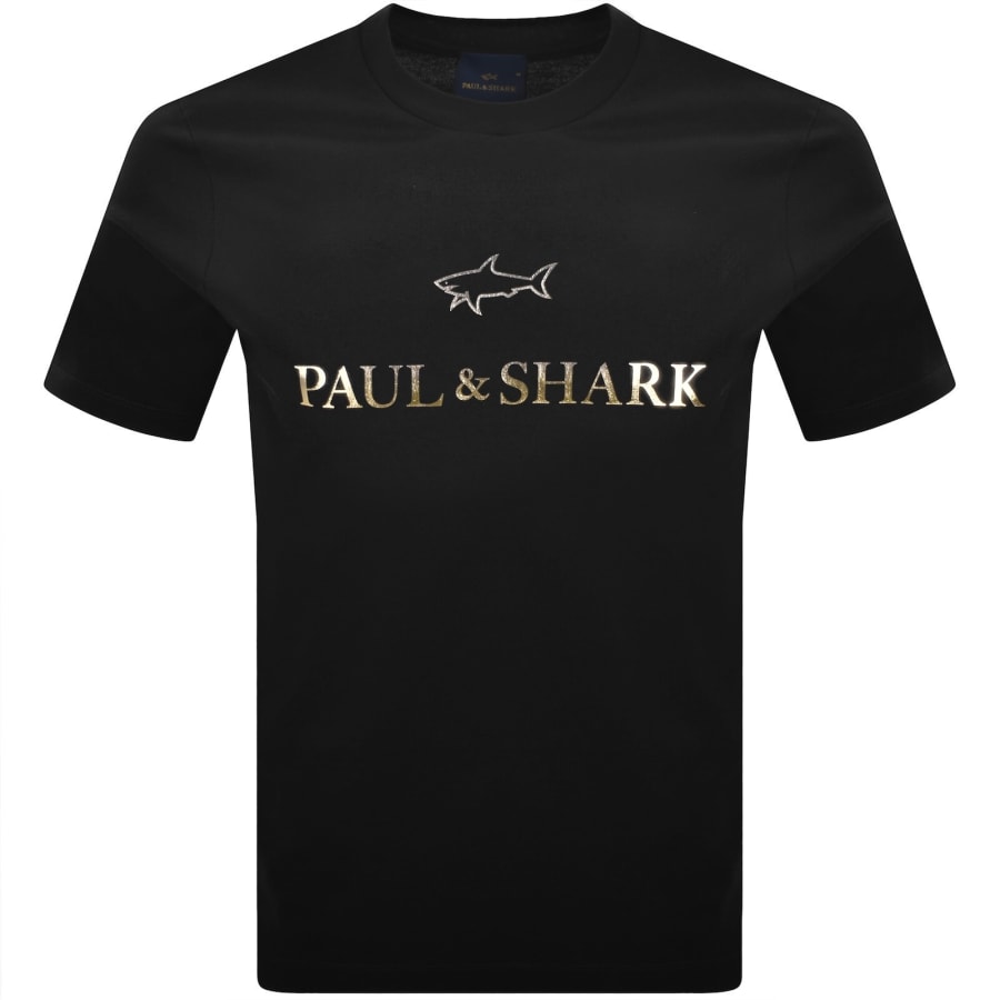 Image number 1 for Paul And Shark Printed Logo T Shirt Black