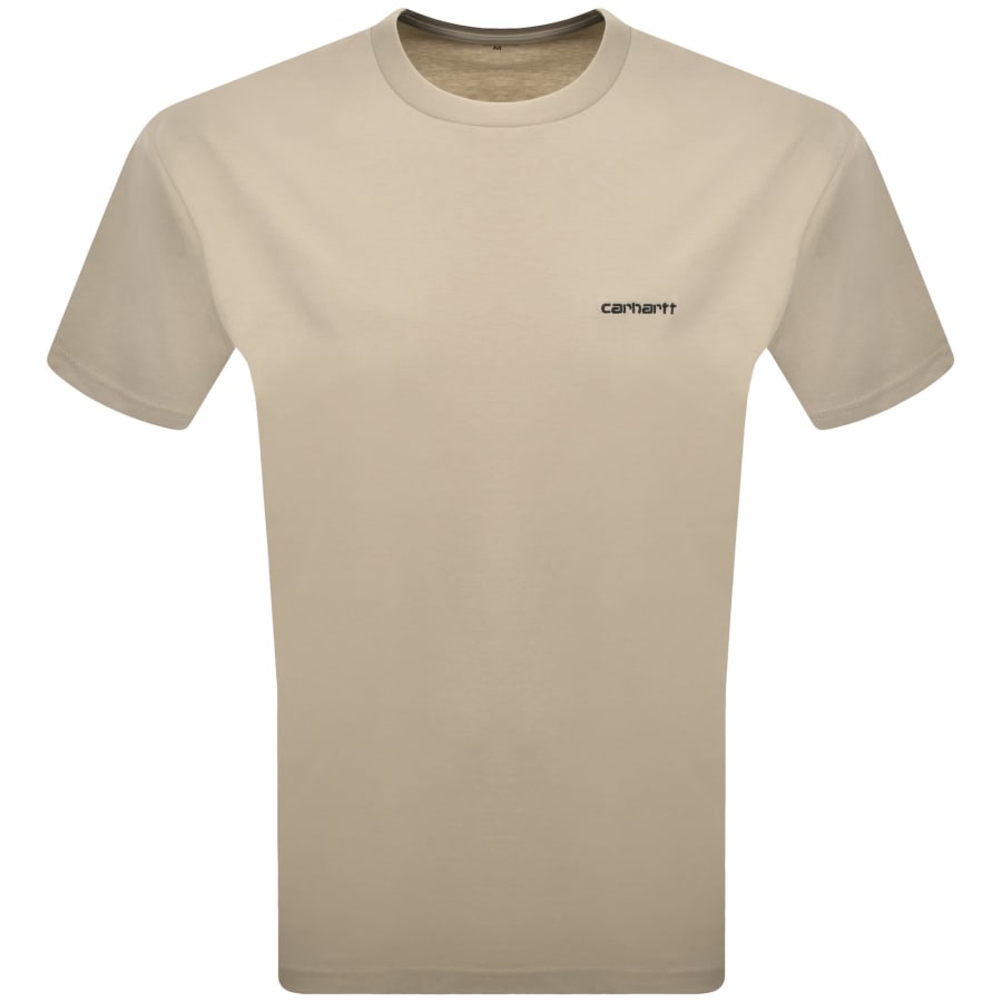 Image number 1 for Carhartt WIP Script T Shirt Beige