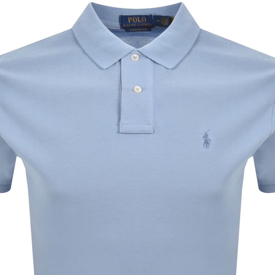 Image number 2 for Ralph Lauren Custom Slim Polo T Shirt Blue