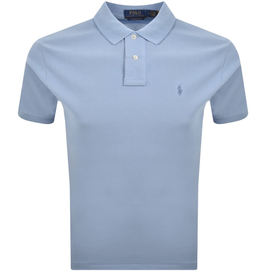 Image number 1 for Ralph Lauren Custom Slim Polo T Shirt Blue