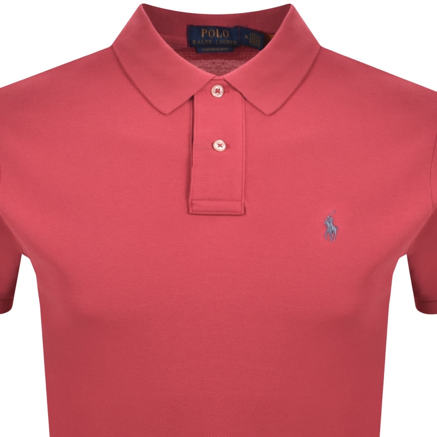 Image number 2 for Ralph Lauren Custom Slim Polo T Shirt Red