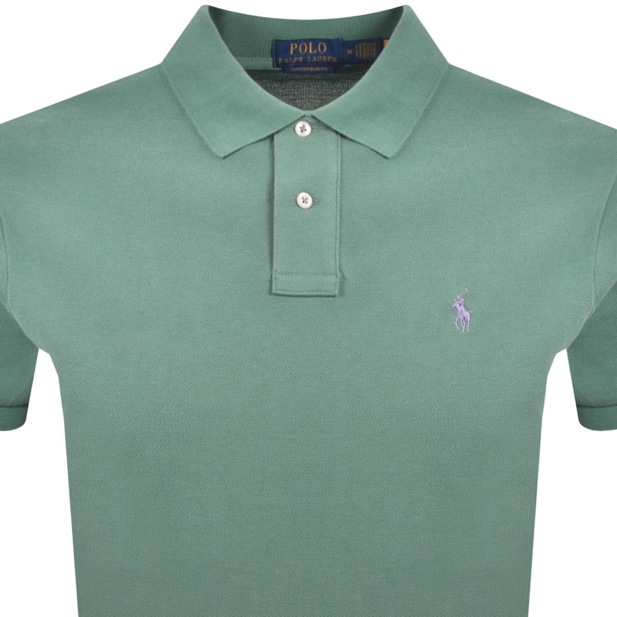 Image number 2 for Ralph Lauren Custom Slim Polo T Shirt Green
