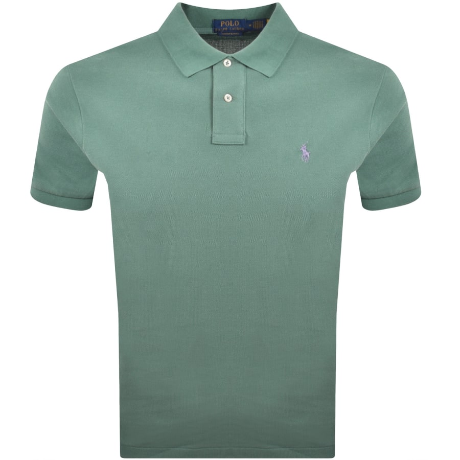 Image number 1 for Ralph Lauren Custom Slim Polo T Shirt Green