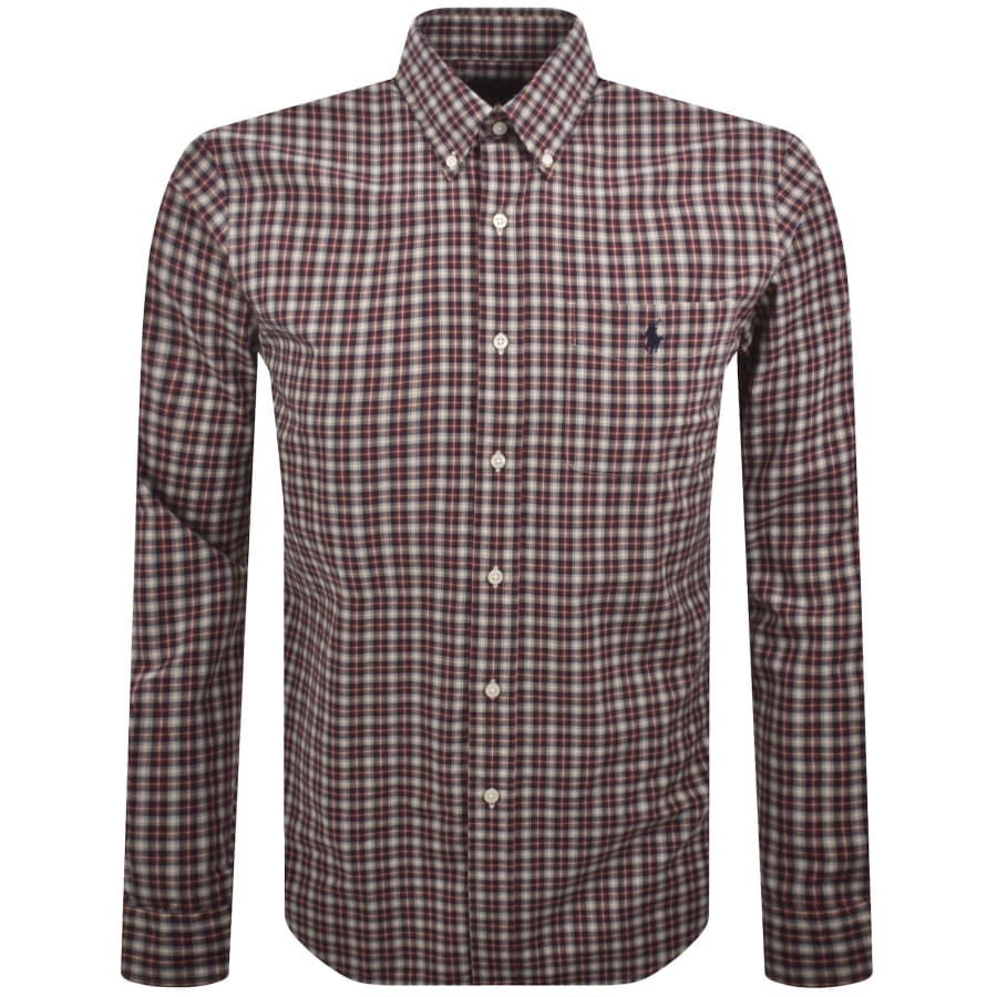 Image number 1 for Ralph Lauren Long Sleeve Check Shirt Red