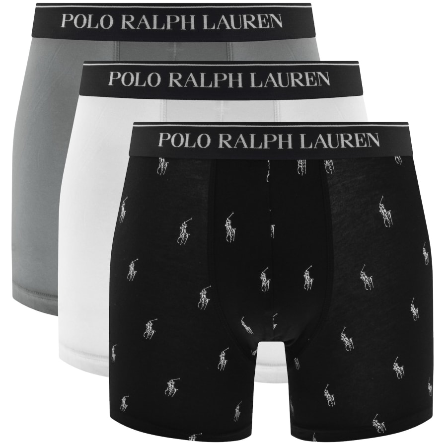 Image number 1 for Ralph Lauren Underwear 3 Pack Boxer Briefs Black